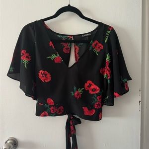 Cute Express open back crop top blouse.